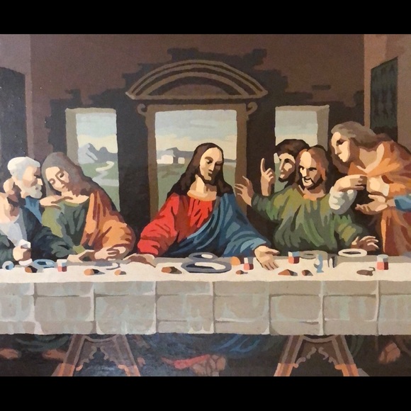 DaVinci Last Supper Acrylic Hand-Paint Framed